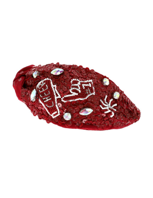 #1 Fan Knitted Beaded Headband - Image 2