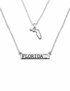 FSU Double Down State Necklace