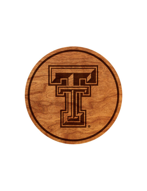 TTU Logo Wooden Coaster