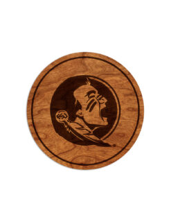 FSU Mascot Head Wooden Coaster