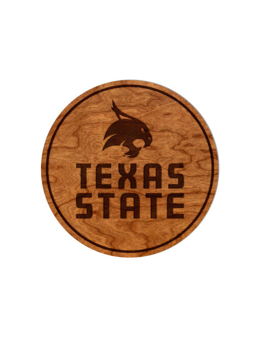 TXST Mascot Wooden Coaster