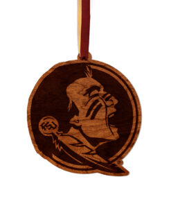 FSU Seminole Head Wooden Ornament