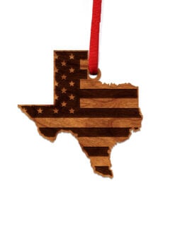 Texas Flag Wooden Ornament