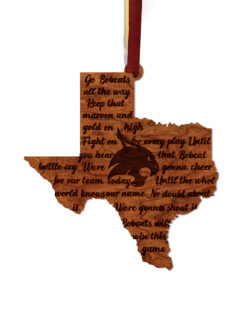 TXST Fight Song Wooden Ornament
