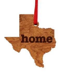 Texas State Map Wooden Ornament