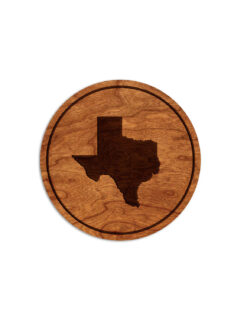 Texas State Silhouette Wooden Coaster