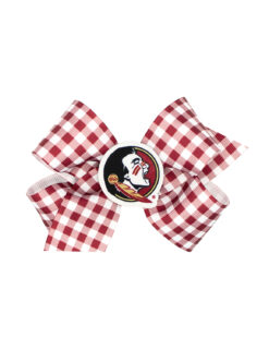 FSU Medium Gingham Print Bow