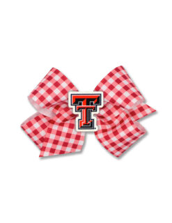TTU Medium Gingham Print Bow