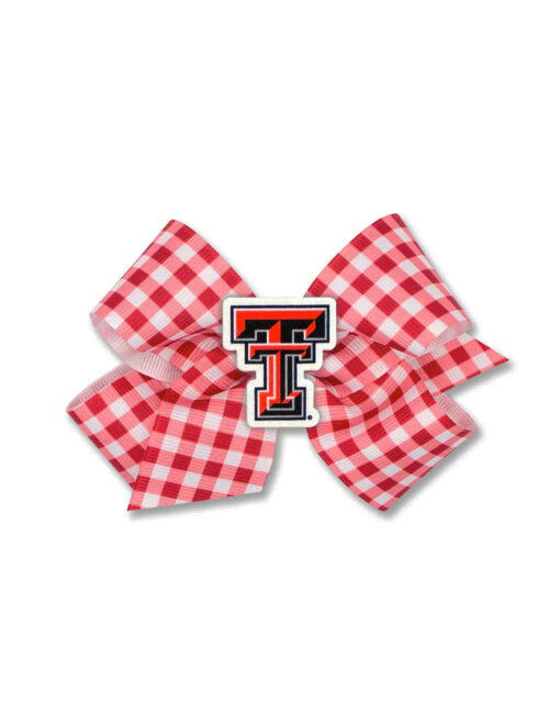 TTU Medium Gingham Print Bow