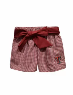 TTU Infant Gingham Shorts