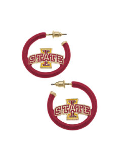 ISU Logo Enamel Hoop Earrings