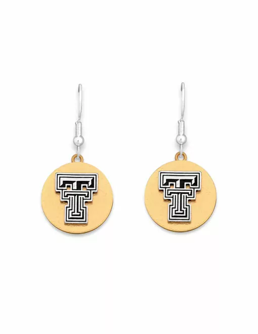 TTU Two-Tone Medallion Earrings