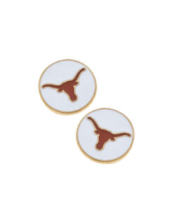 UT Enamel Disc Stud Earrings