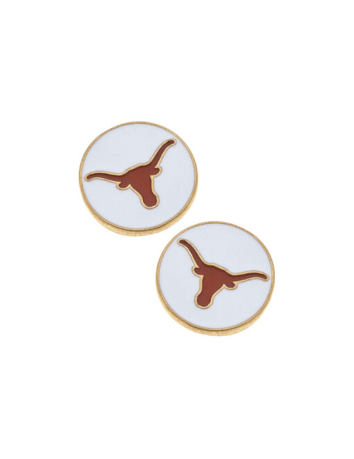 UT Enamel Disc Stud Earrings