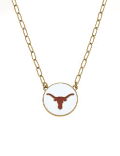 UT Enamel Disc Pendant Necklace