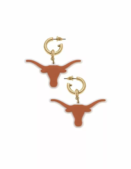 UT Resin Logo Drop Hoop Earrings
