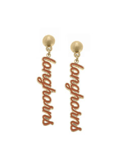 UT Enamel Script Earrings