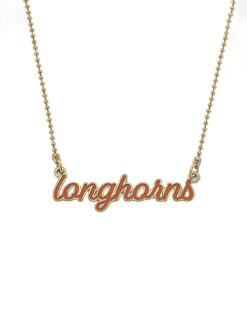 UT Longhorns Enamel Script Necklace