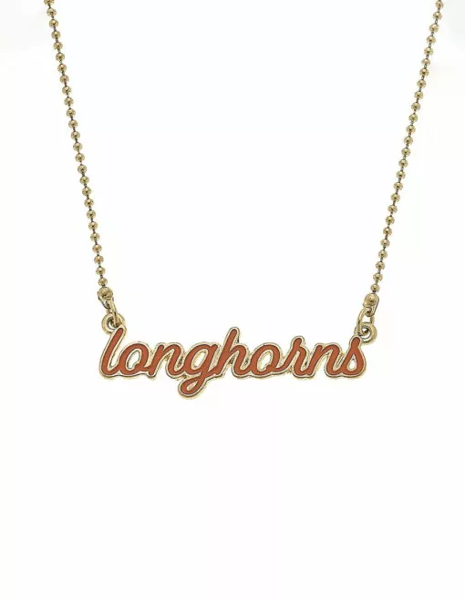 UT Longhorns Enamel Script Necklace
