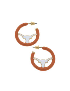 UT Logo Enamel Hoop Earrings