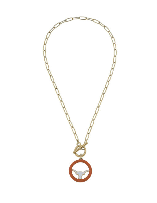 UT Logo Enamel T-Bar Necklace - Image 2