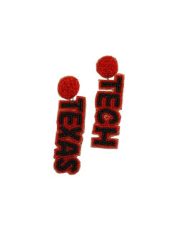 TTU Beaded Earrings