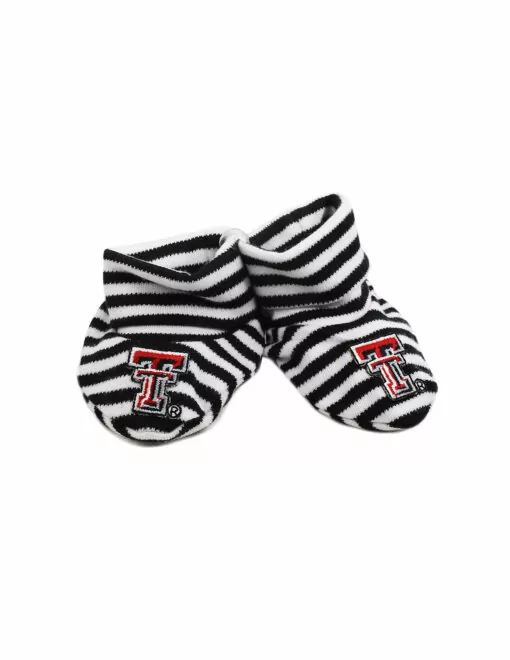 TTU Striped Baby Booties