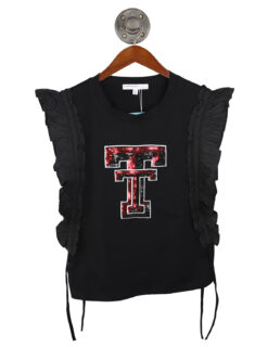 TTU Sequin Varsity Ruffle Top
