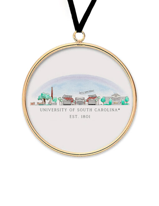 USC Skyline Glass Ornament