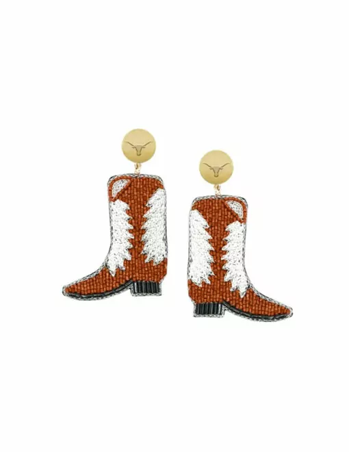 UT Texas Boots Beaded Earrings