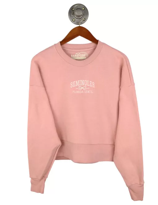 FSU Tied With A Bow Cropped Crewneck