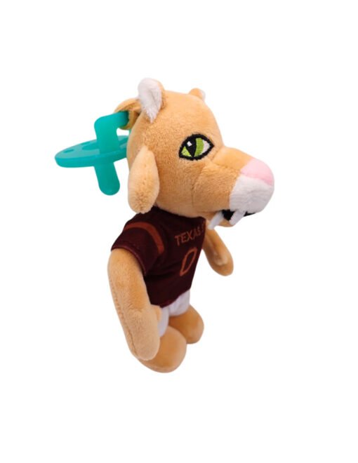 TXST Boko The Bobcat Pacifier Plush - Image 2