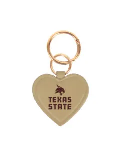 TXST Bobcats Heart Purse Charm