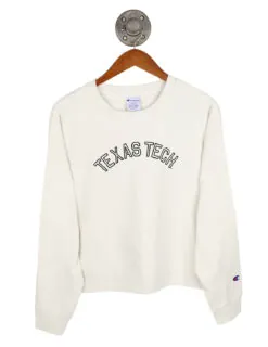 TTU Sueded Touch Embroidered Crewneck
