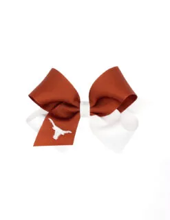 UT Medium Two-Tone Embroidered Hair Bow