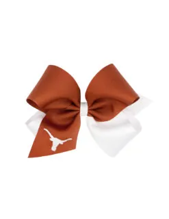 UT King Two-Tone Embroidered Hair Bow