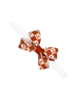 UT Mini College Checkerboard Bow Headband