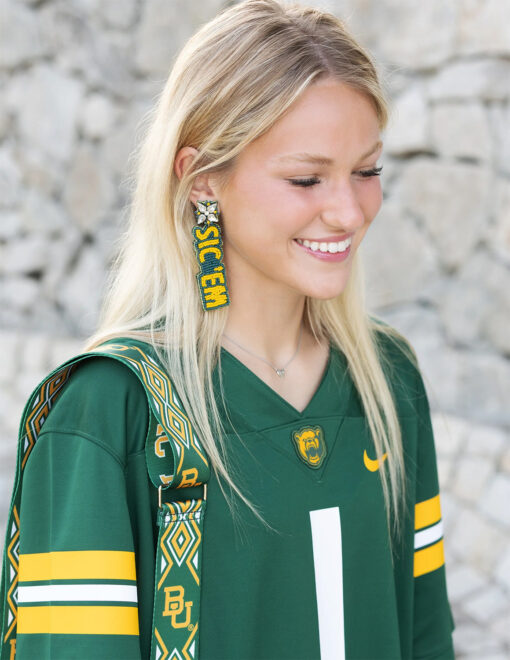BU Sic 'Em Bears Beaded Earrings - Image 2