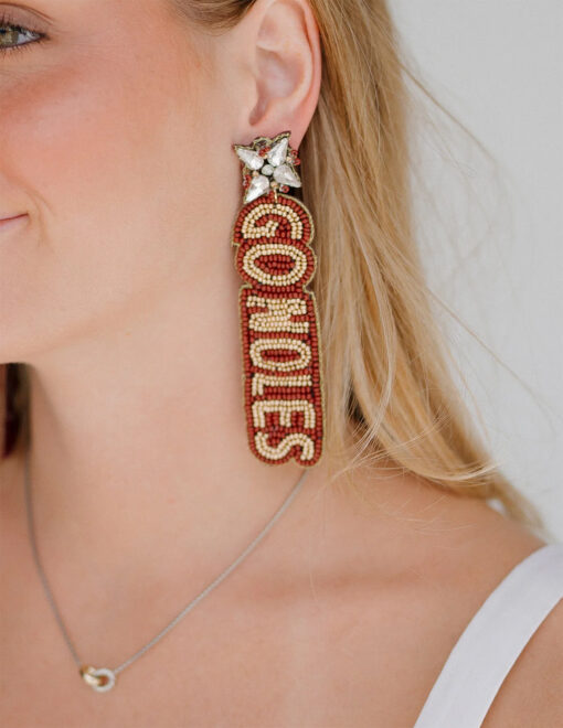 FSU Go Noles Beaded Earrings - Image 2