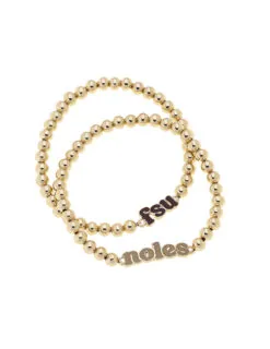 FSU Slogan Ball Bead Bracelet Set of 2