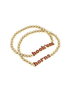 UT Slogan Ball Bead Bracelet Set of 2