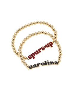 USC Slogan Ball Bead Bracelet Set of 2