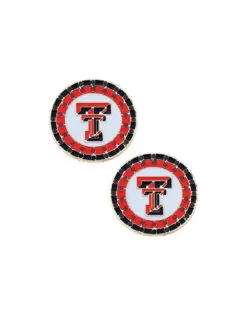 TTU Pave Disc Stud Earrings