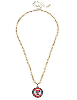 TTU Pave Disc Necklace