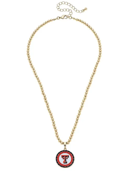 TTU Pave Disc Necklace