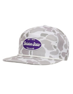 TSU P Vintage Script Oval Patch Camo Hat