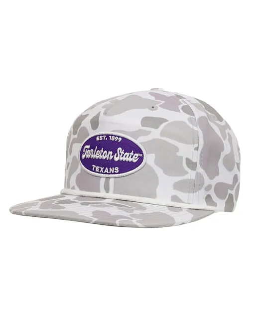TSU P Vintage Script Oval Patch Camo Hat