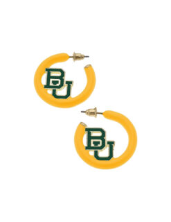 BU Logo Enamel Hoop Earrings