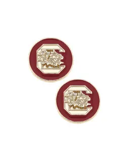 USC Logo Circle Stud Earrings