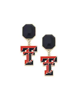 TTU Rhinestone Enamel Logo Earrings
